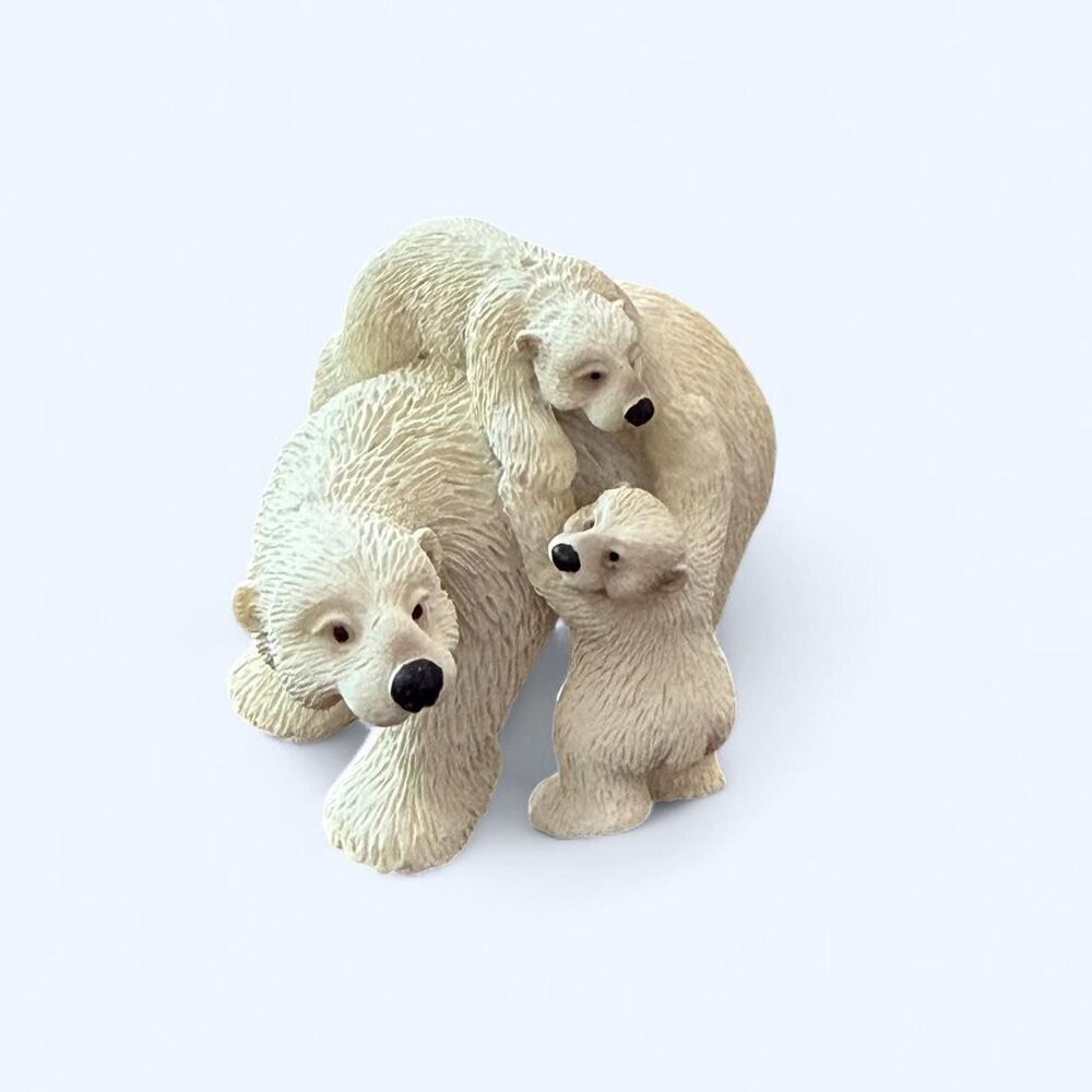 Polar bear and co family figurine mini statue coquette cute animal decor
